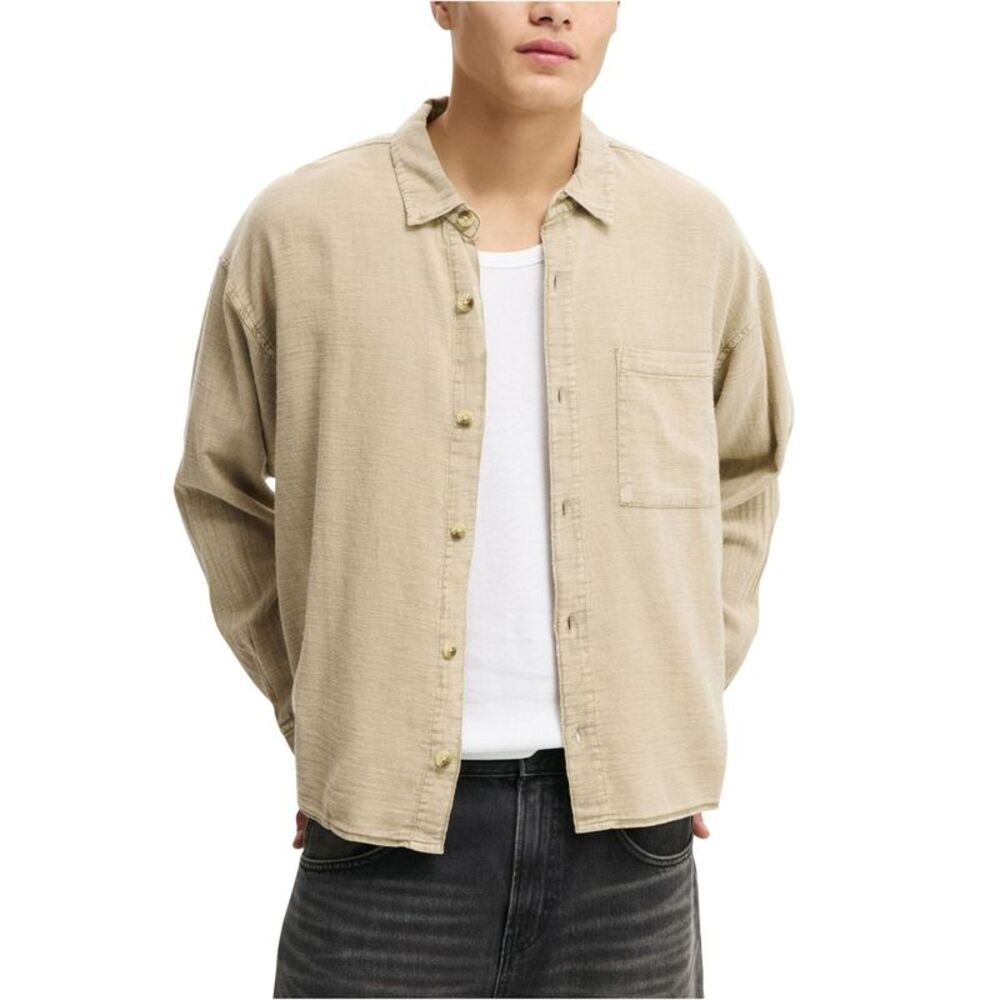 Cotton On Mens Washed Long-Sleeve Button Up Shirt, NWT